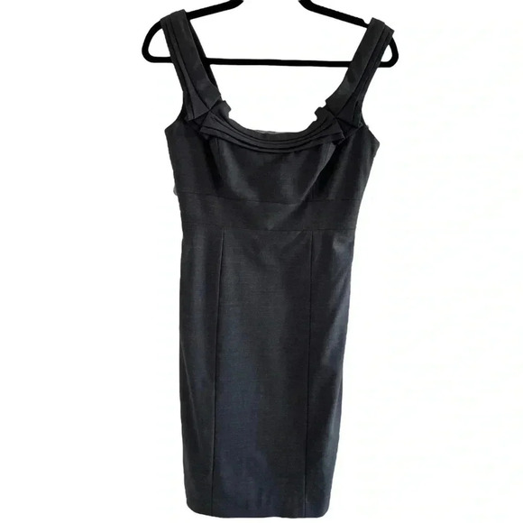 Elie Tahari Dark Grey Wool Blend Sleeveless Dress - Picture 1 of 4